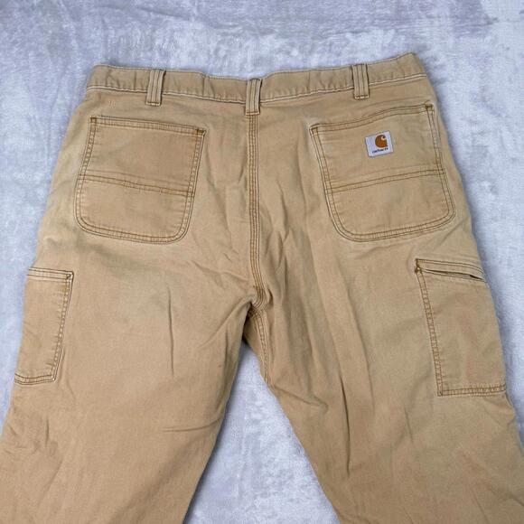 Carhartt Pants Men 40x28.5  Tan Carpenter Double Knee Canvas Grunge Y2K Relaxed - Picture 3 of 9